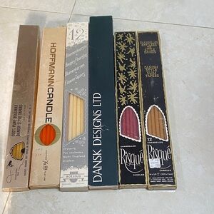 Set of 6 Boxes of  16”Taper (70) Candles 1960’s Dansk Risque Hoffmann Bolsius